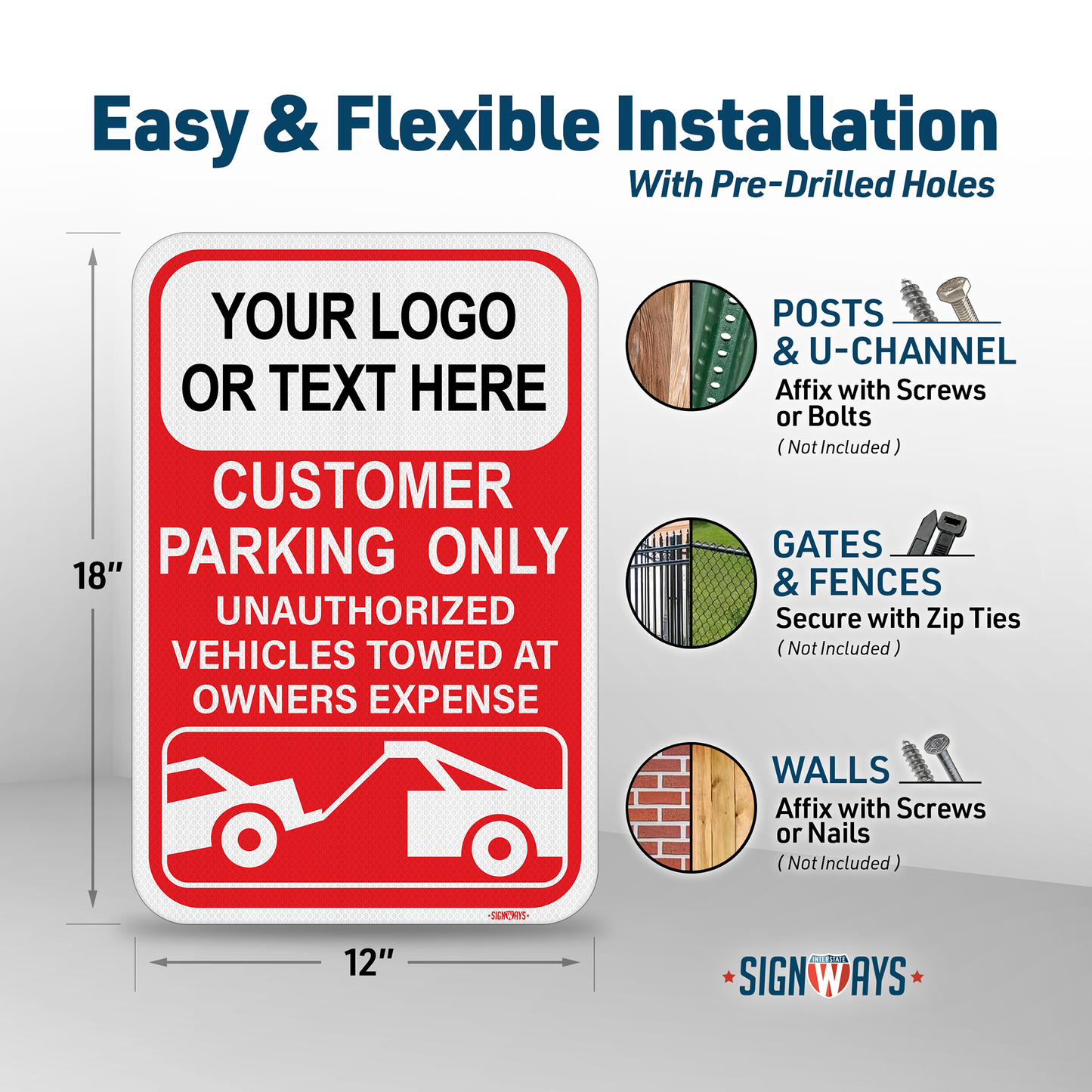 Custom Customer Parking Only Sign