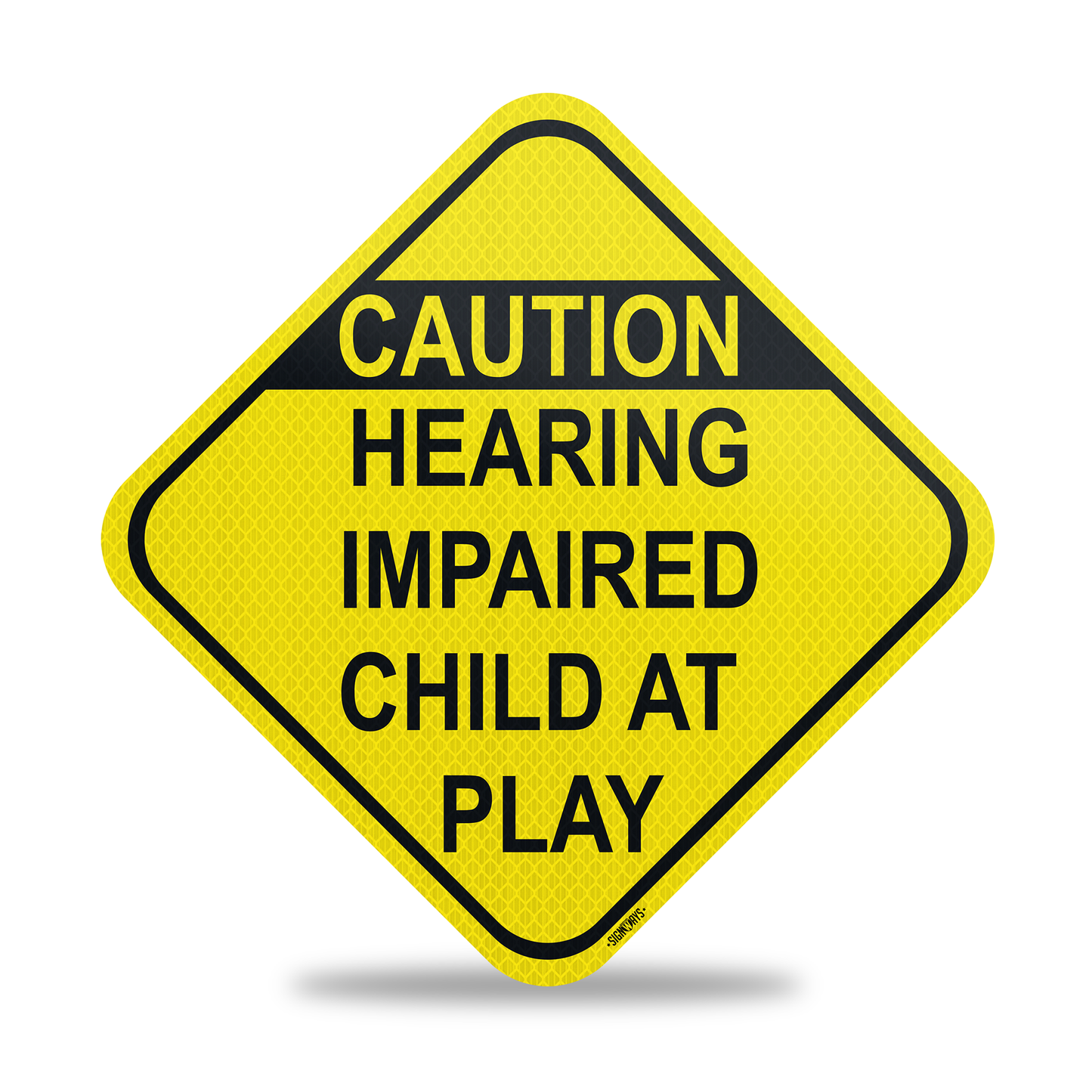 SignWays Slow Down Signs for Neighborhoods: Caution Hearing Impaired Child at Play Sign | Made in USA | 12” x 12”