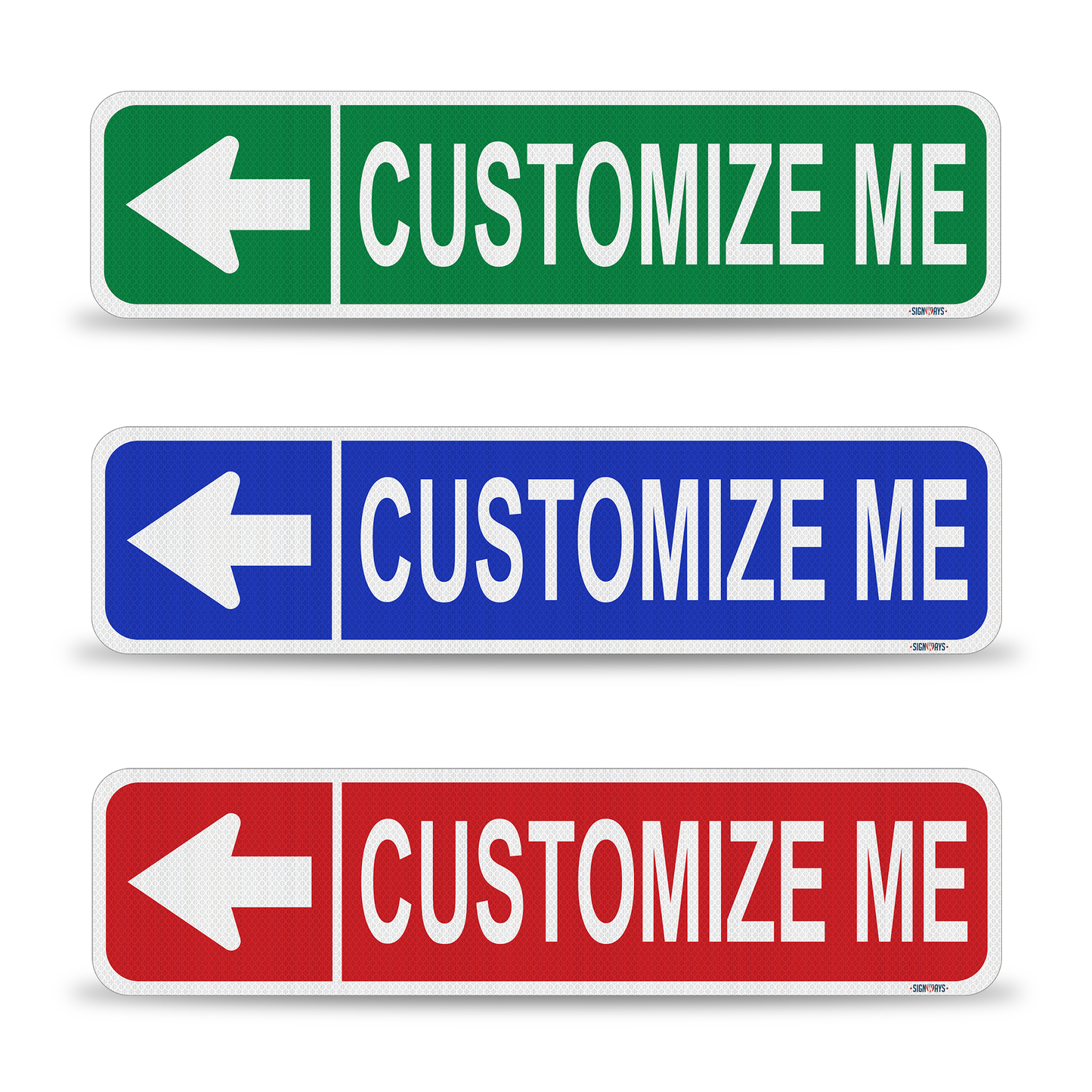 Street Signs Customized Left Arrow | Personalized Street Sign | Color, Symbol, Font, Words, Single or Double Sided 24x6"