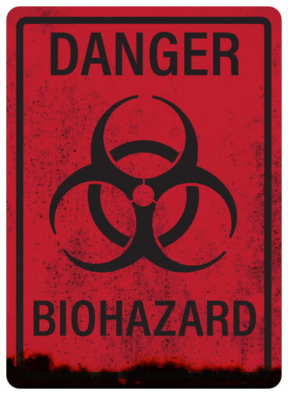 Danger Biohazard Novelty & Halloween Sign,