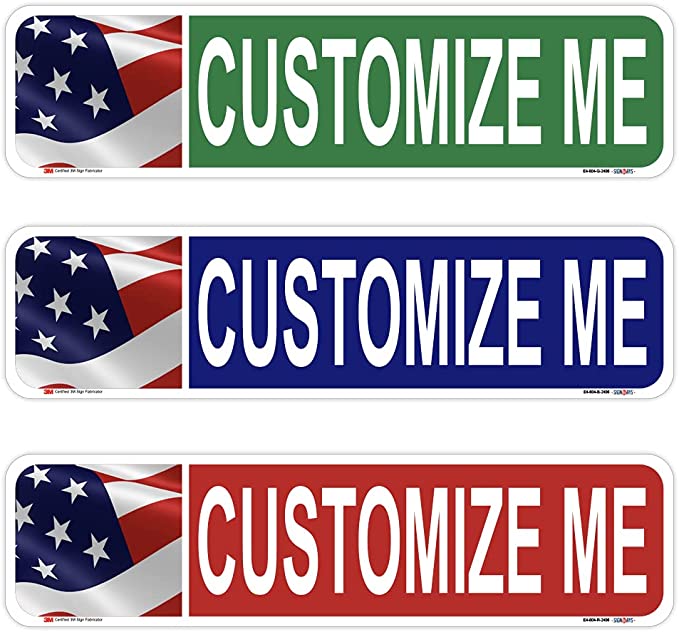 Customizable American Flag Street Sign