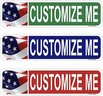 Customizable American Flag Street Sign