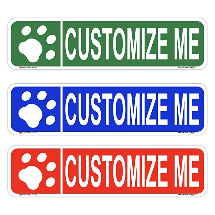 Customizable Paw Print Street Signs