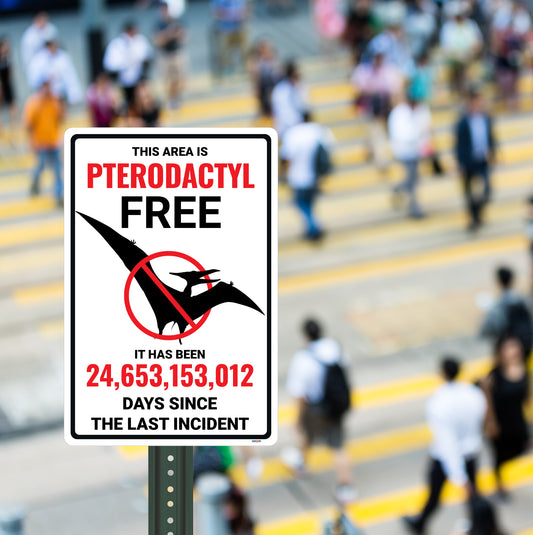 Pterodactyl Free Area Dinosaur Sign