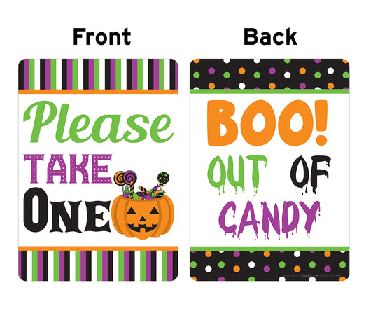 Halloween Please Take One / Boo Out Of Candy Double Sided Sign