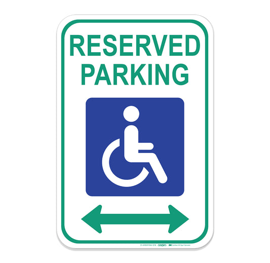 Reserved Handicap Parking With Double Arrow Sign