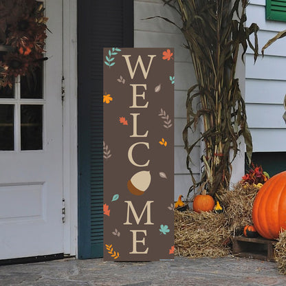 Fall Themed Welcome Vertical Sign