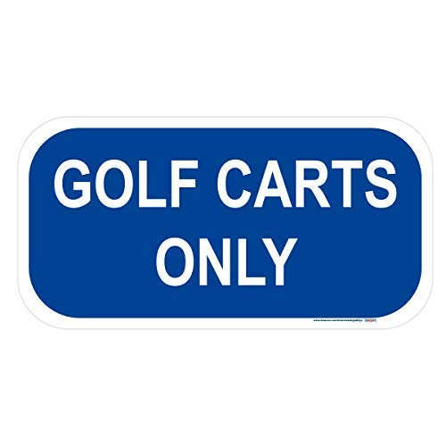 Golf Carts Only Blue and White Metal Sign