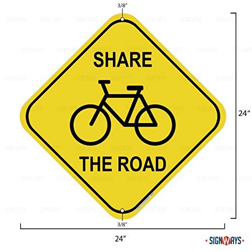Share The Road Bicycle Street Sign