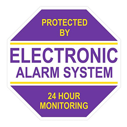 Protected by Electronic Alarm System 24 Hour Monitoring Sign