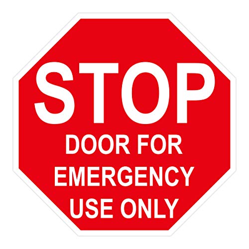 STOP Door For Emergency Use Only, Octagon Metal Sign