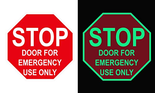 STOP Door For Emergency Use Only, Octagon Metal Sign