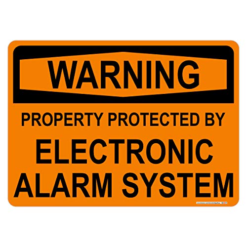Warning, Property By Electronic Alarm System Horizontal Sign