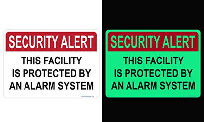 Security Alert, This Facility Is Protected By An Alarm System Sign