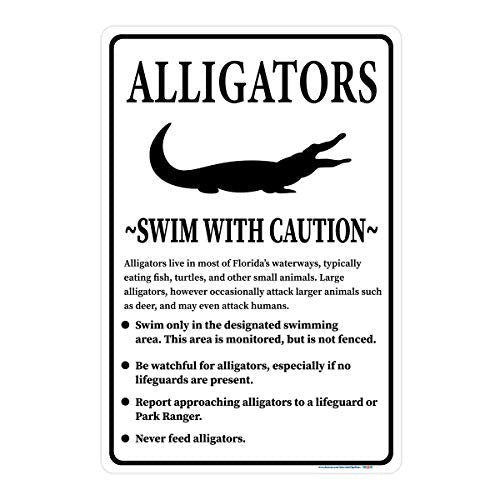 Alligators Swim with Caution Sign