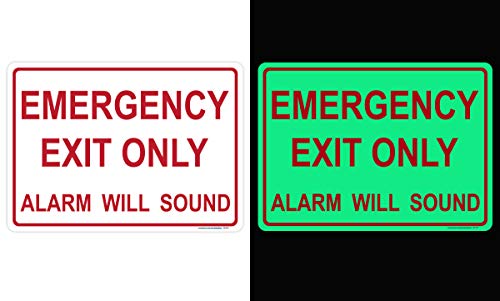 Emergency Exit Only, Alarm Will Sound Metal Sign