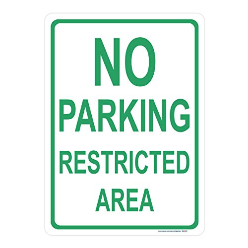 No Parking Restricted Area Green Sign