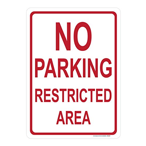 No Parking Restricted Area Red Sign