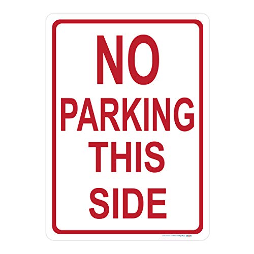 No Parking This Side (Red) Sign