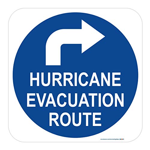 Hurricane Evacuation Route Right Ahead Arrow Sign