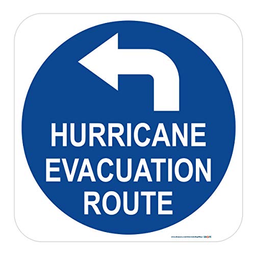 Hurricane Evacuation Route (Left Ahead Arrow) Sign