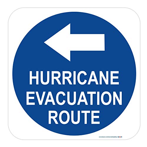 Hurricane Evacuation Route (Left Arrow) Sign
