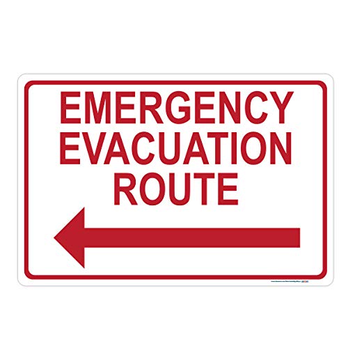 Emergency Evacuation Route (Arrow Left) Sign