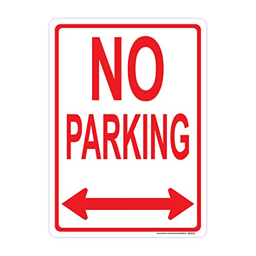 Red No Parking Double Arrow Sign
