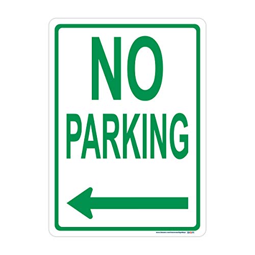 Green No Parking Left Arrow Sign