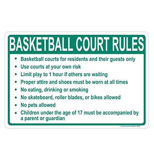  Basketball Court Rules Sign Horizontal Sign Novelty