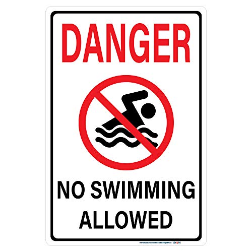 Danger (Image) No Swimming Allowed Sign
