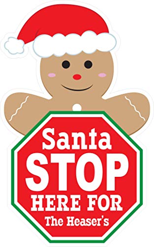  Customizable Christmas Gingerbread Man Santa Stop Here Sign