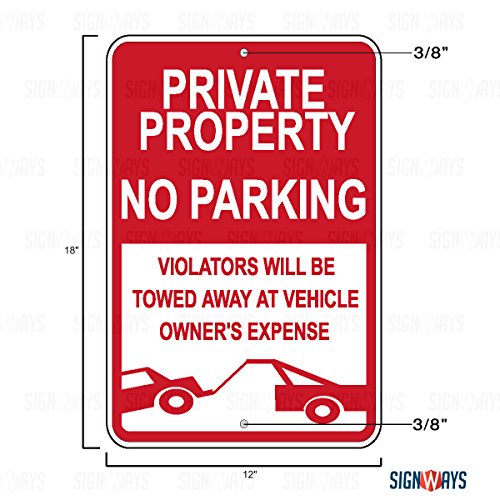 Private Property, No Parking, Violators Towed Sign