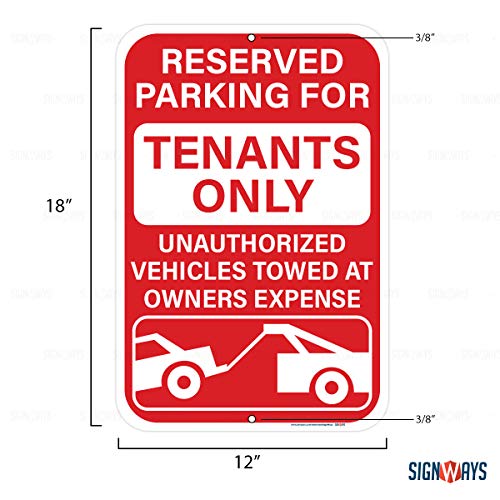 Reserved Parking For Tenants Only Sign