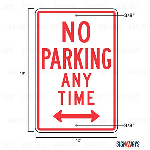No Parking Any Time Double Arrow Sign