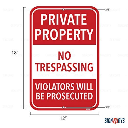 Private Property No Trespassing Vertical Sign