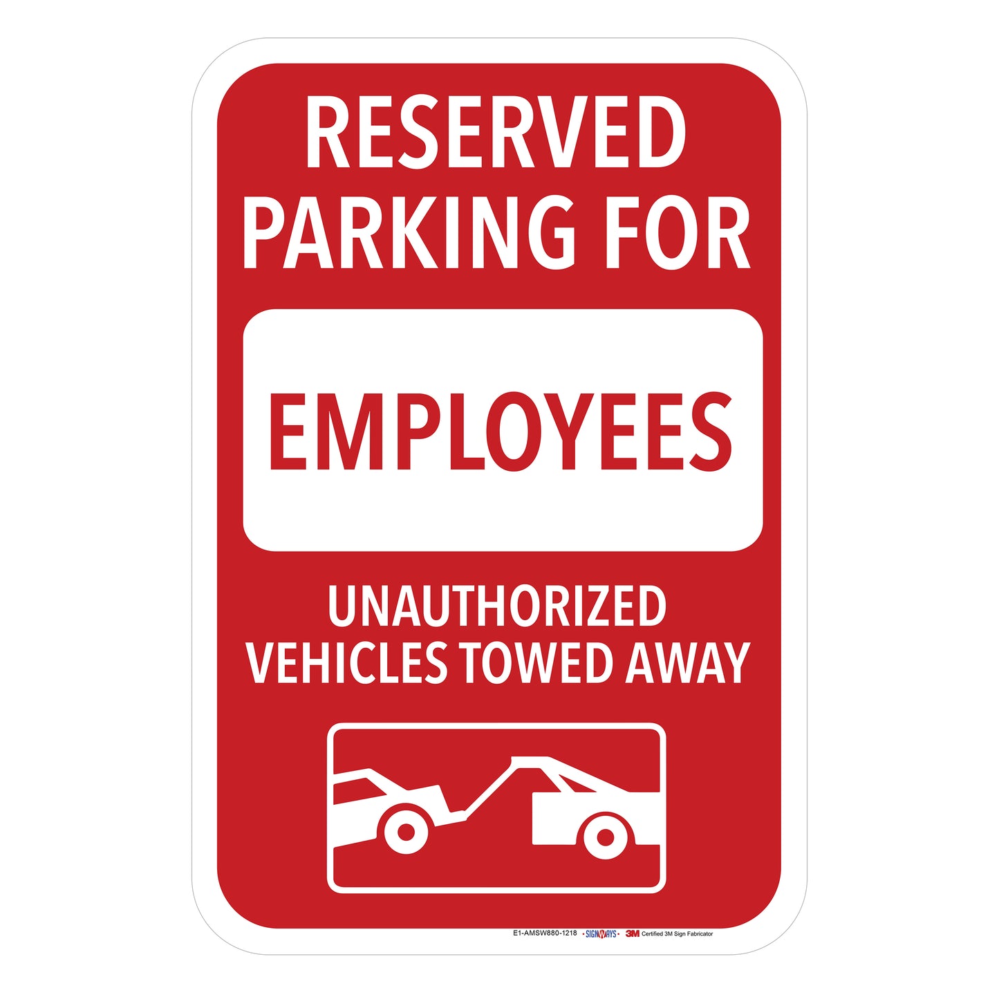 Reserved Parking for Employees Sign