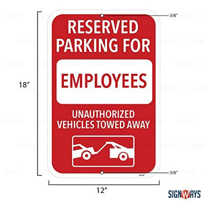 Reserved Parking for Employees Sign