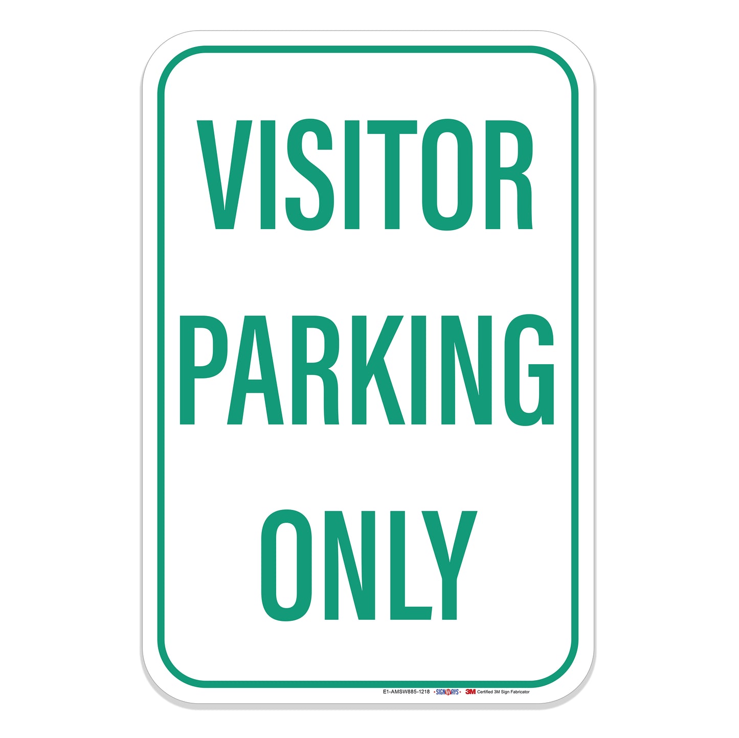 Green Visitor Parking Only 12"x18" Sign