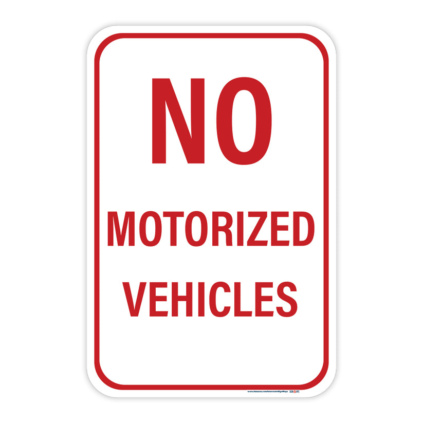Non Auto Sign No Motorized Vehicles Sign | 3M Grade Reflective Aluminum | Made in US ...