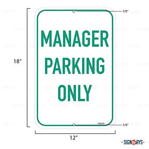 Manager Parking Only (Green) Sign
