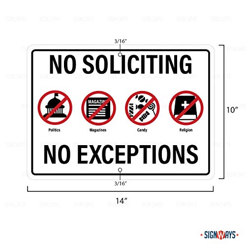 No Soliciting No Exceptions (Symbols) Sign