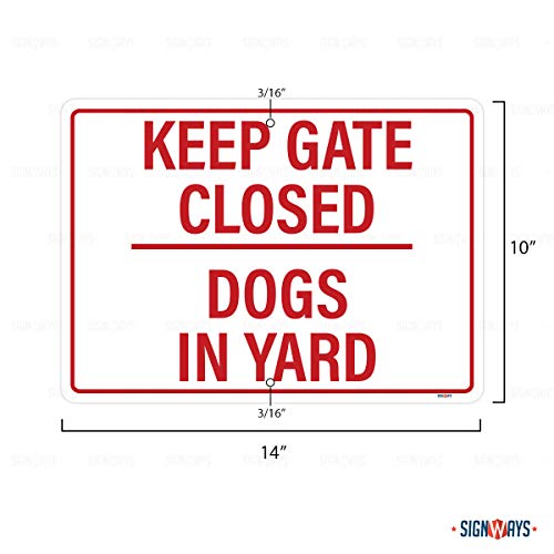 Keep Gate Closed Dogs in Yard Sign