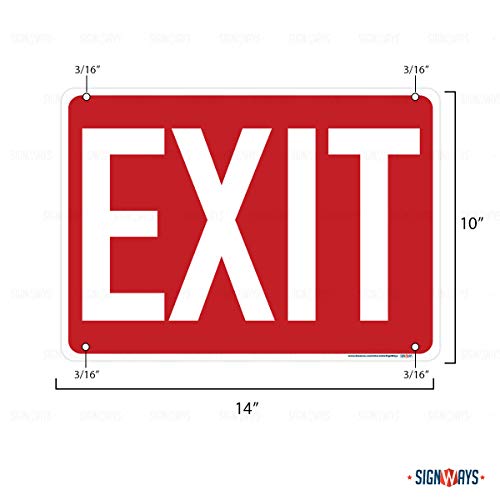 Interstate SignWays Exit Sign, Red & White Bold Exit Sign – Signs By ...