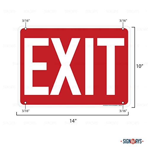 Exit Sign, Red & White Bold Exit Sign