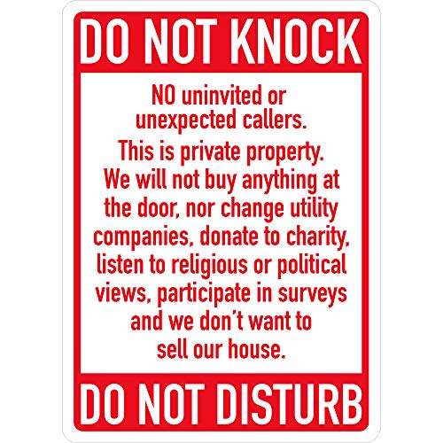 Interstate SignWays Do Not Knock/Disturb Sign, – Signs By SignWays