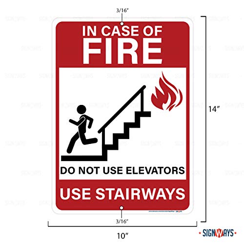 In Case of Fire, Do Not Use Elevators, Use Stairway Sign 