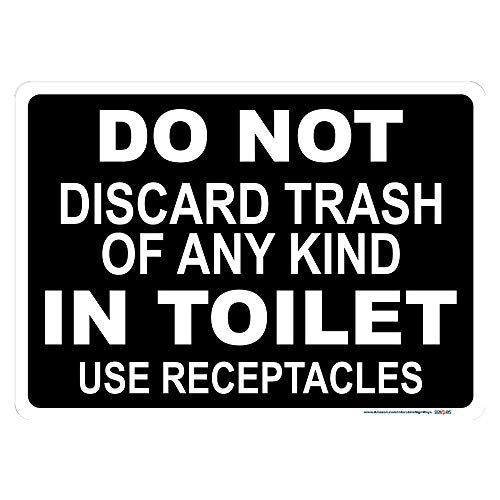 Do Not Disguard Trash of Any Kind In Toilet Sign