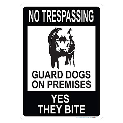 No Trespassing (Image) Guard Dogs On Premises Sign