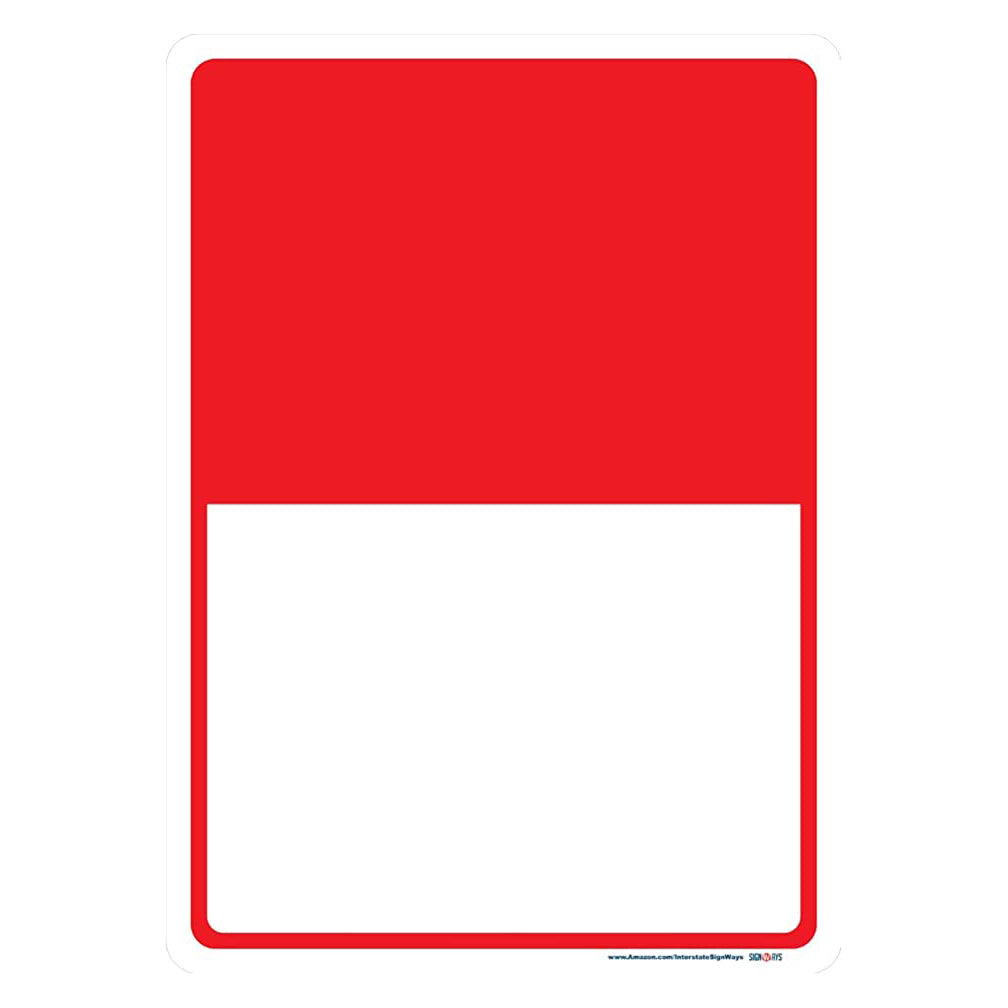 Customizable half red half white sign
